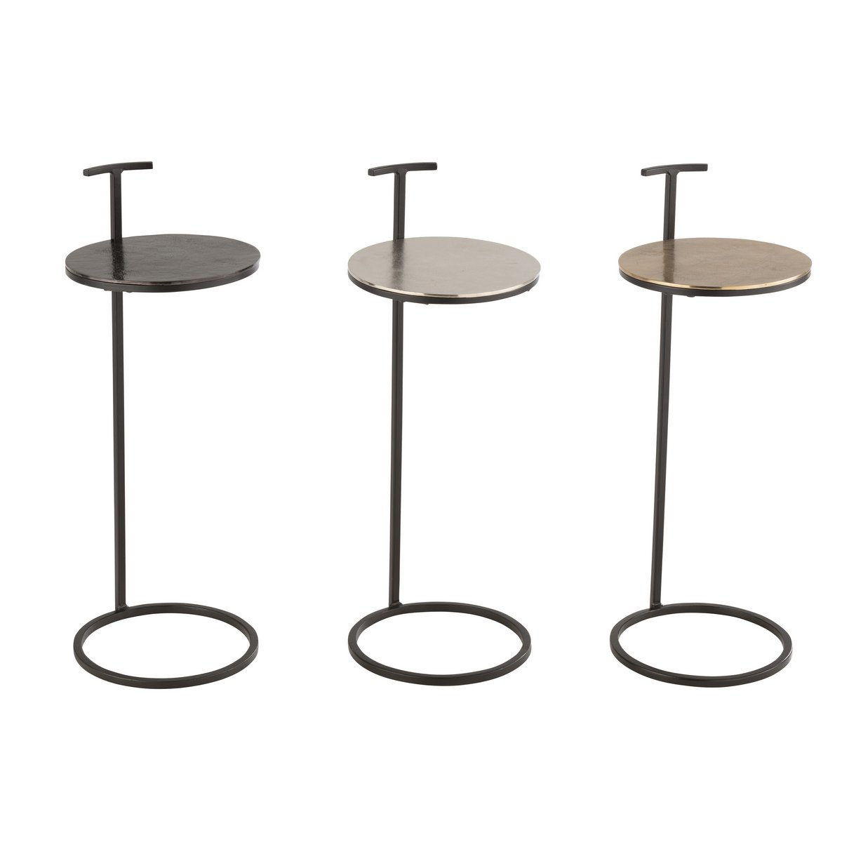 J-Line bijzettafel Toni - aluminium/ijzer - zwart