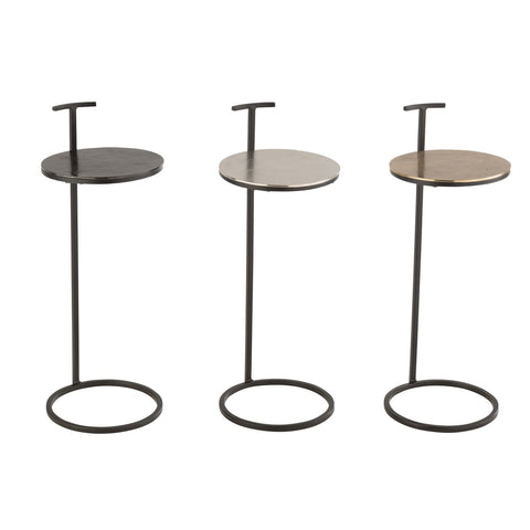 J-Line bijzettafel Toni - aluminium/ijzer - zwart