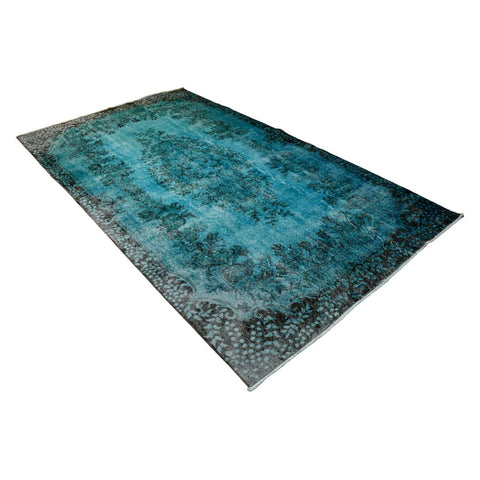 Turquoise vintage vloerkleed - 291x167 cm - HANDGEMAAKT