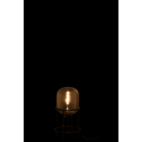 J-Line lamp Sasha - glas/metaal - zilver/zwart - small