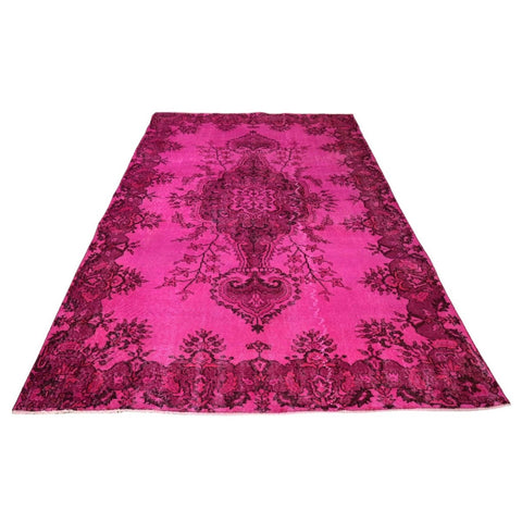 Roze vintage vloerkleed - 280x177 cm - HANDGEMAAKT