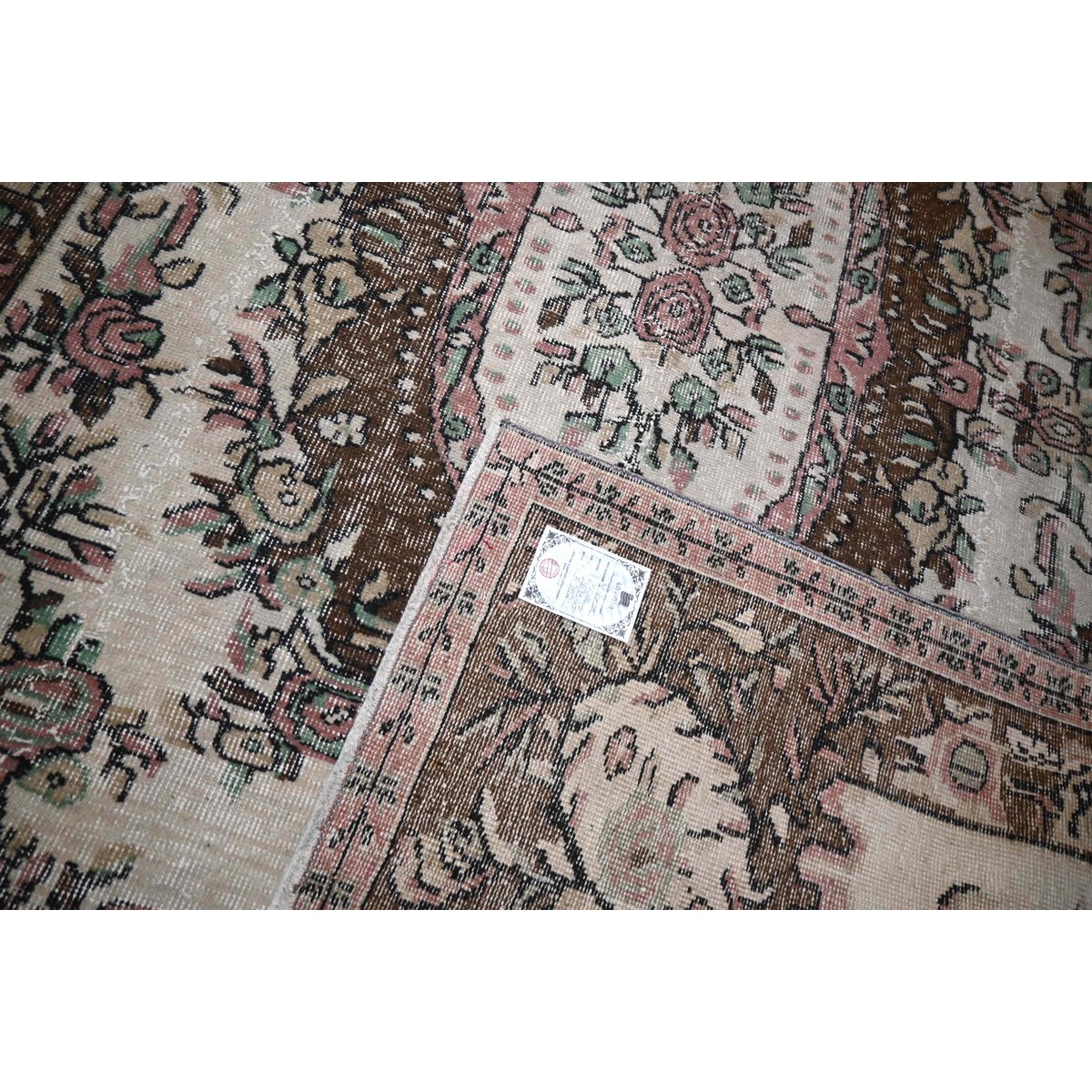 Beige bruin vintage vloerkleed - 267x167 cm - HANDGEMAAKT