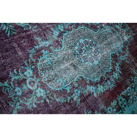 Turquoise vintage vloerkleed - 290x178 cm - HANDGEMAAKT