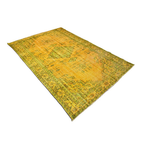 Geel vintage vloerkleed - 245x158 cm - HANDGEMAAKT