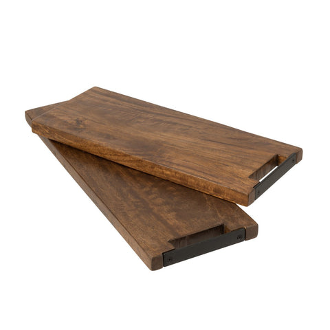 J-Line Lang Mango snijplank - hout - bruin - L