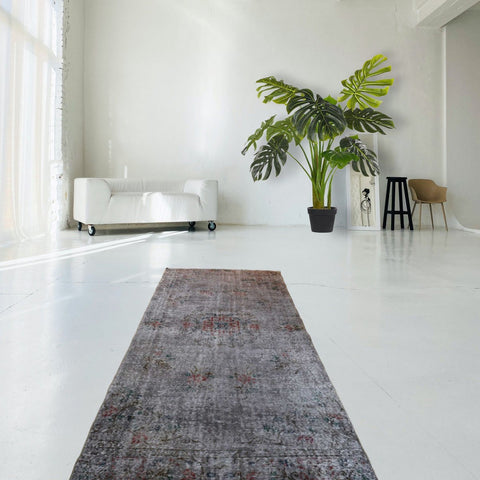 Grijs vintage vloerkleed - 268x127 cm - HANDGEMAAKT