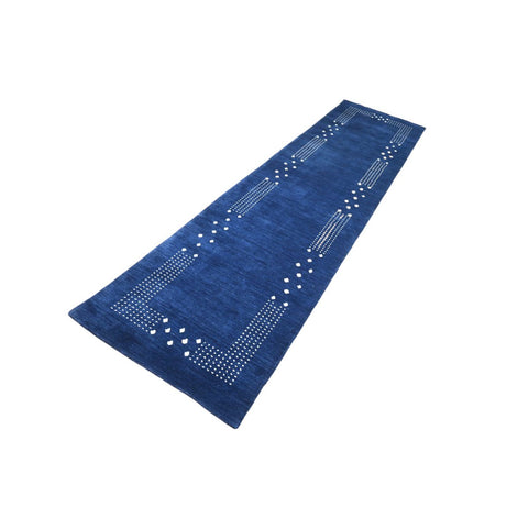 Blauwe Gabbeh loper - 310x80 cm - HANDGEMAAKT