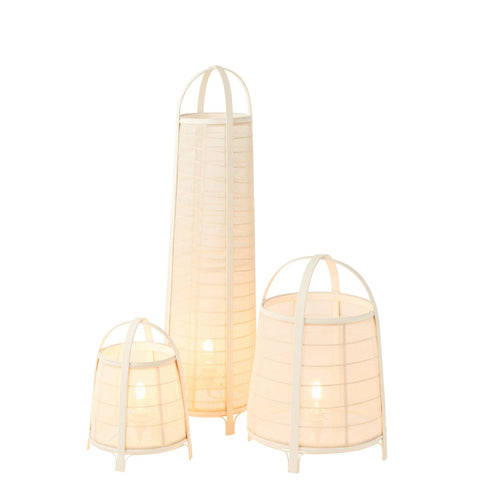 J-Line Lamp Don Katoen/Bamboe Wit