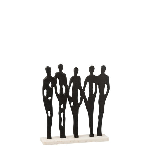 J-Line Figuur Op Rij Aluminium/Marmer Zwart/Wit