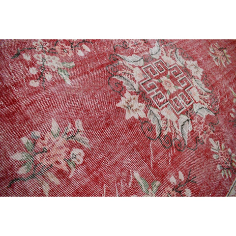 Rood vintage vloerkleed - 293x176 cm - HANDGEMAAKT