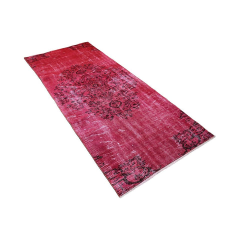 Roze vintage vloerkleed - 226x98 cm - HANDGEMAAKT