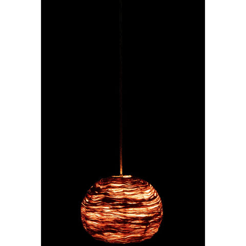 J-Line hanglamp Bol Bananenbladeren - jute - naturel - medium