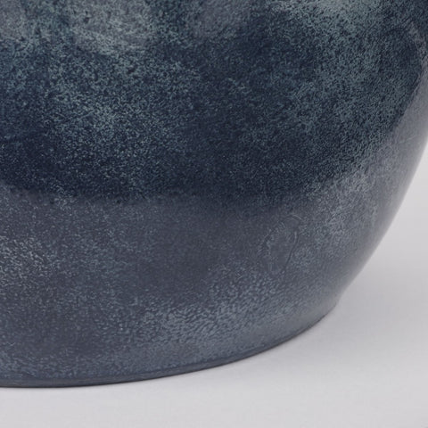 Lester Bloempot - H35 x Ø38 cm - Terracotta - Donkerblauw