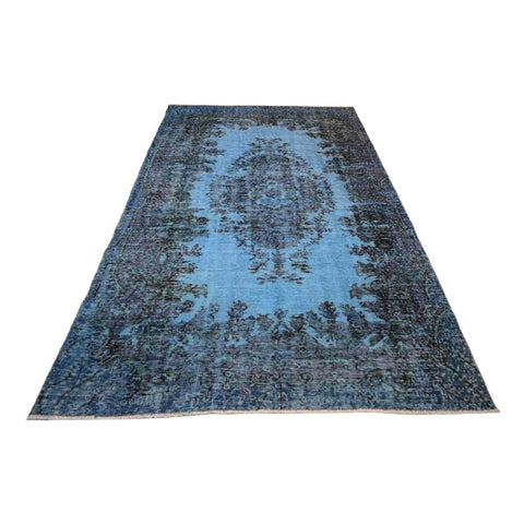 Blauw vintage vloerkleed - 272x155 cm - HANDGEMAAKT