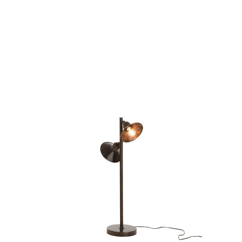 J-Line lamp Staand 2 Lampen - ijzer - donkerbruin