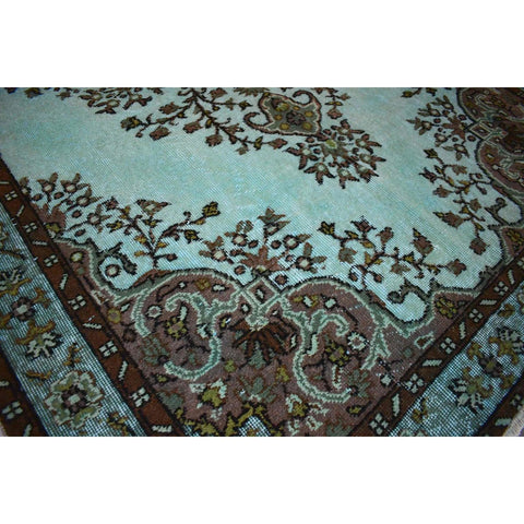 Turquoise vintage vloerkleed - 272x165 cm - HANDGEMAAKT