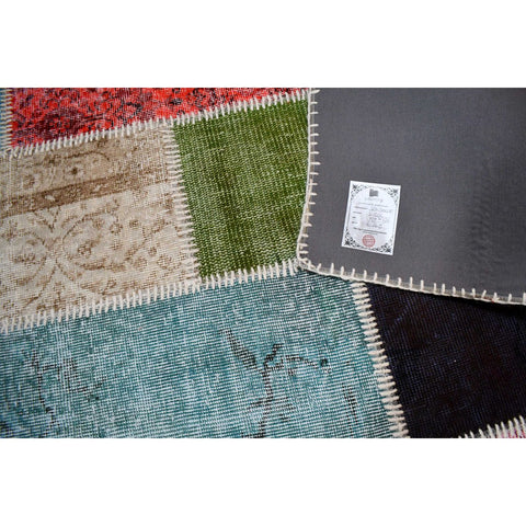 Vintage patchwork vloerkleed - 190x120 cm - HANDGEMAAKT