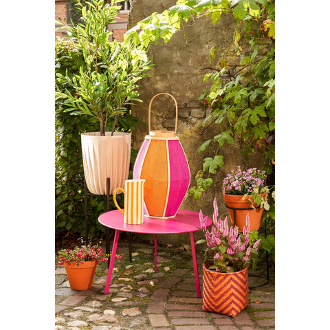 Roger Lantaarn - H45 x Ø32 cm - Jute - Fuchsia, Oranje