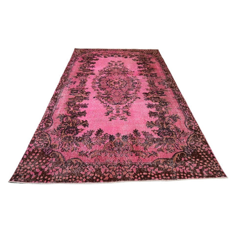 Roze vintage vloerkleed - 270x160 cm - HANDGEMAAKT