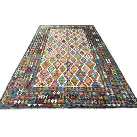 XL Kleurrijke kelim - 340x250 cm - HANDGEMAAKT Copy