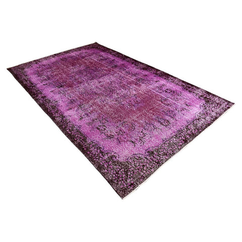 Super vintage paars vloerkleed - 287x176 cm - HANDGEMAAKT