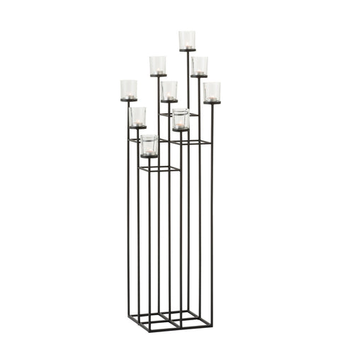 J-Line Kaarshouder 9 Delen Metaal/Glas Zwart