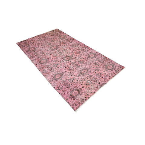 Roze vintage vloerkleed - 220x112 cm - HANDGEMAAKT