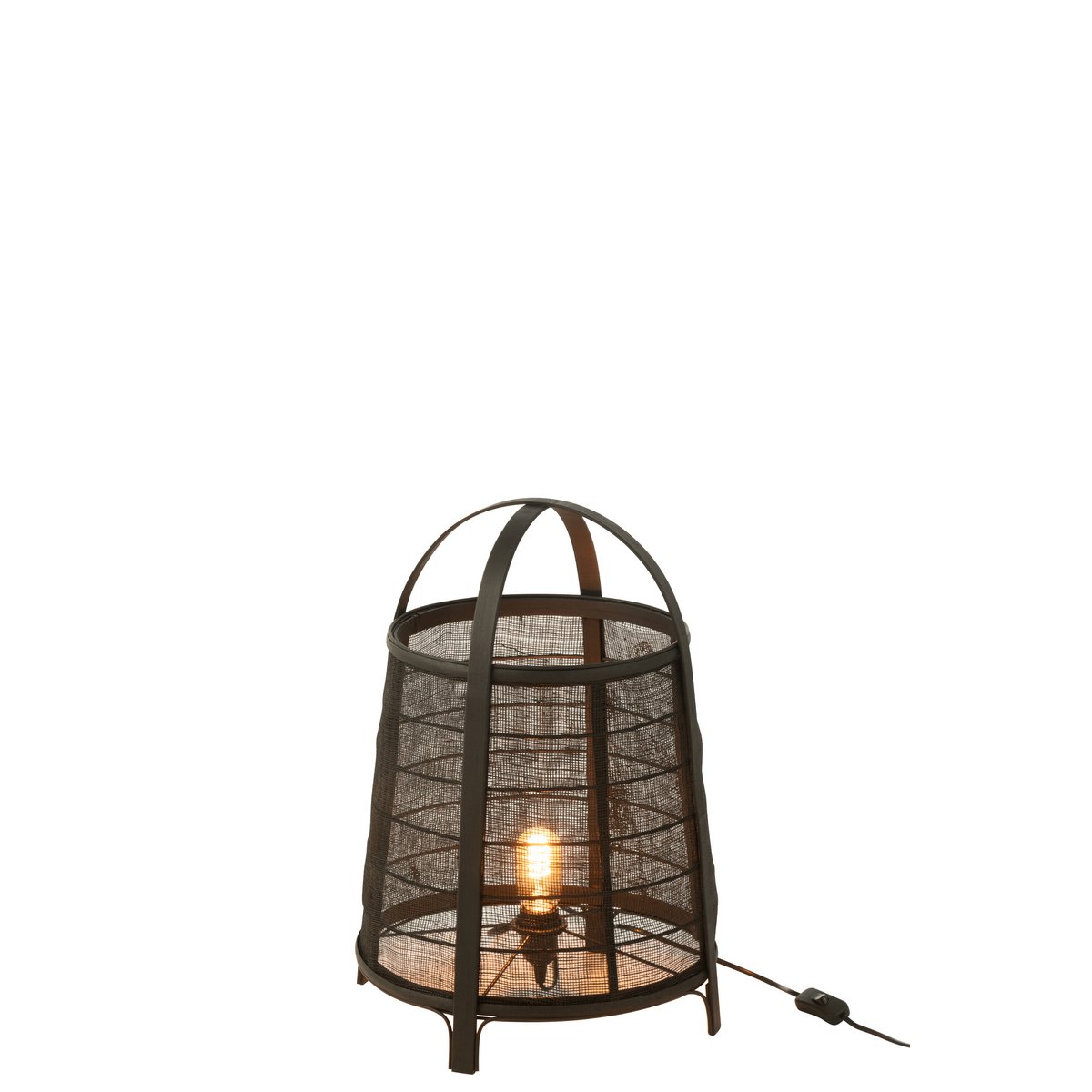 J-Line Lamp Rya Katoen/Bamboe Zwart Large