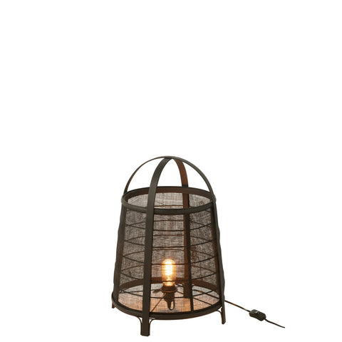 J-Line Lamp Rya Katoen/Bamboe Zwart Large