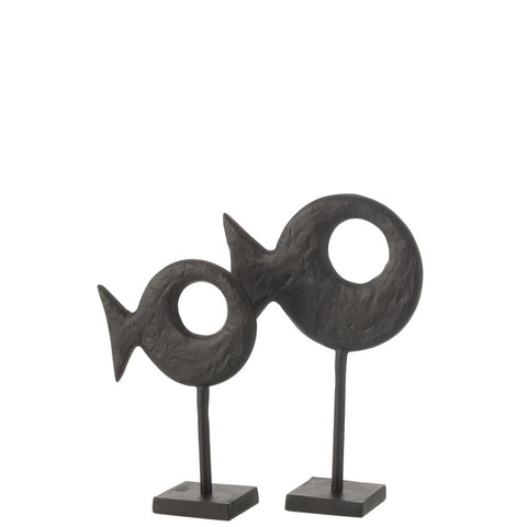 J-Line Figuur Vis Op Voet Aluminium Large