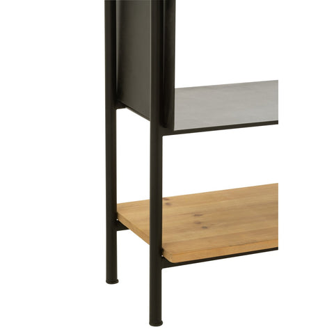 J-Line Schap Tina Hout/Ijzer Zwart/Naturel Large