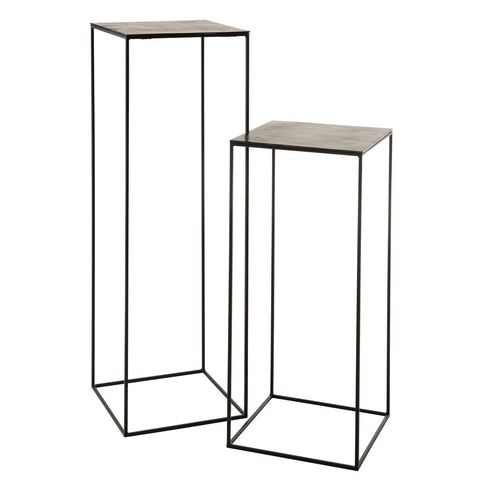 J-Line bijzettafel Oxidize - aluminium/ijzer - zwart/groen
