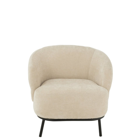 J-Line Loungestoel Mars Populierenhout/Schuim Beige