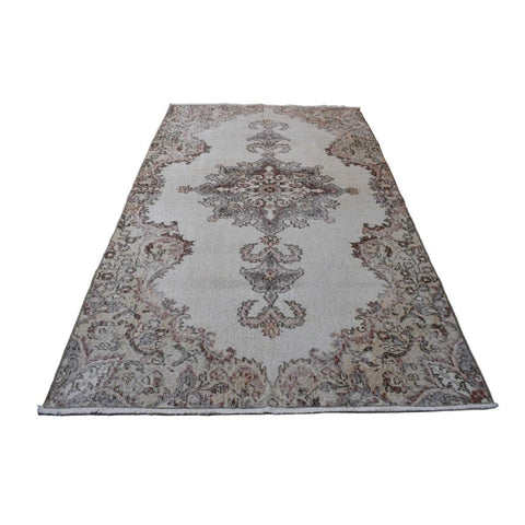 Beige vintage vloerkleed - 212x115 cm - HANDGEMAAKT