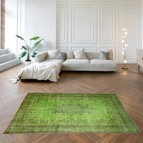 Groen vintage vloerkleed - 285x174 cm - HANDGEMAAKT
