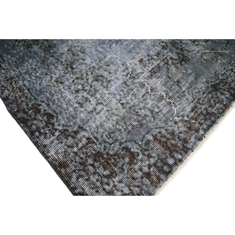 Grijs blauw vintage vloerkleed - 206x112 cm - HANDGEMAAKT