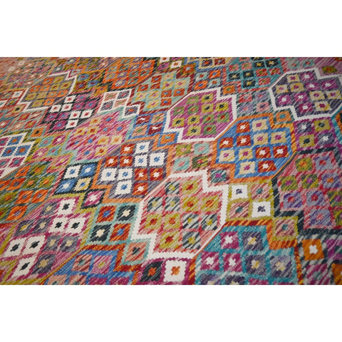 Kleurrijke kelim - 307x207 cm - HANDGEMAAKT