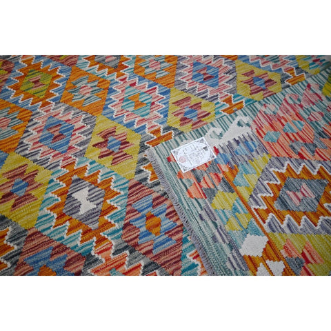 Kleurrijke kelim - 302x207 cm - HANDGEMAAKT