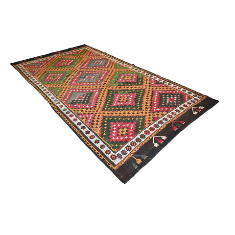 Kleurrijke kelim - 338x180 cm - HANDGEMAAKT