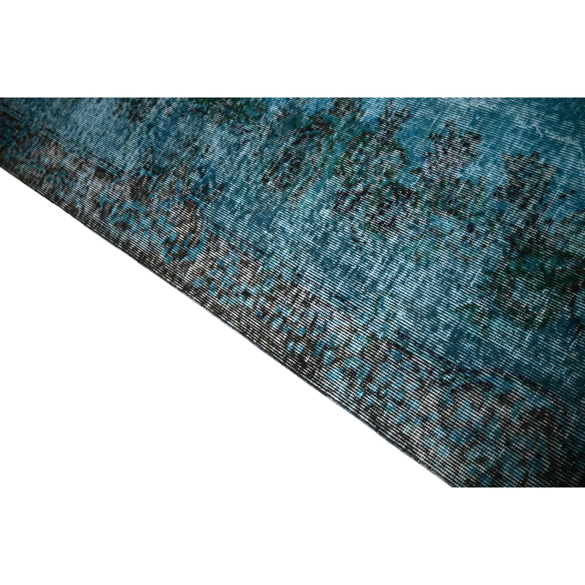Blauw vintage vloerkleed - 290x180 cm - HANDGEMAAKT