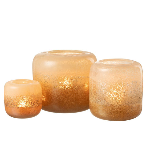J-Line vaas Opi - glas - bruin/beige - large