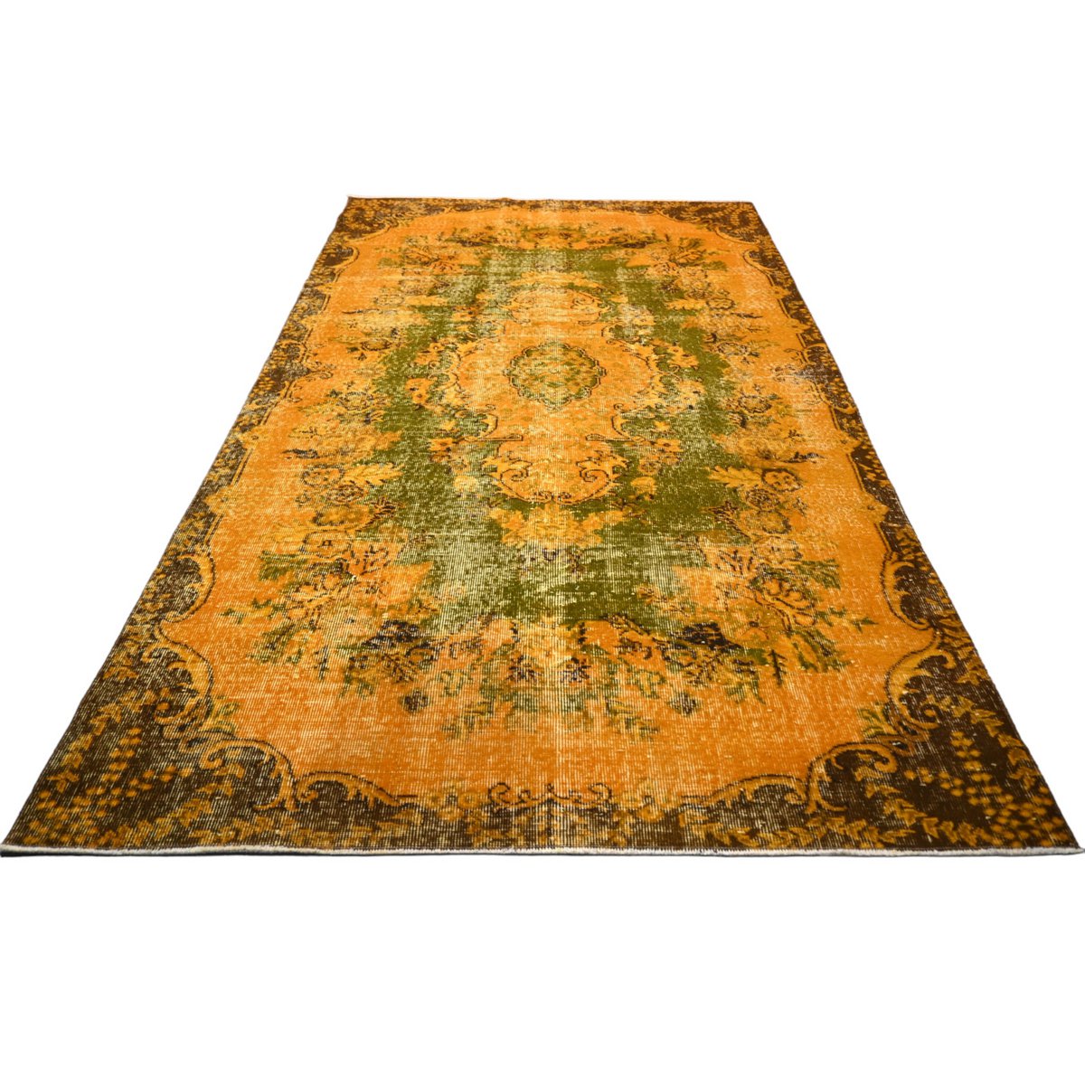 Geel vintage vloerkleed - 244x176 cm - HANDGEMAAKT