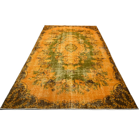 Geel vintage vloerkleed - 244x176 cm - HANDGEMAAKT