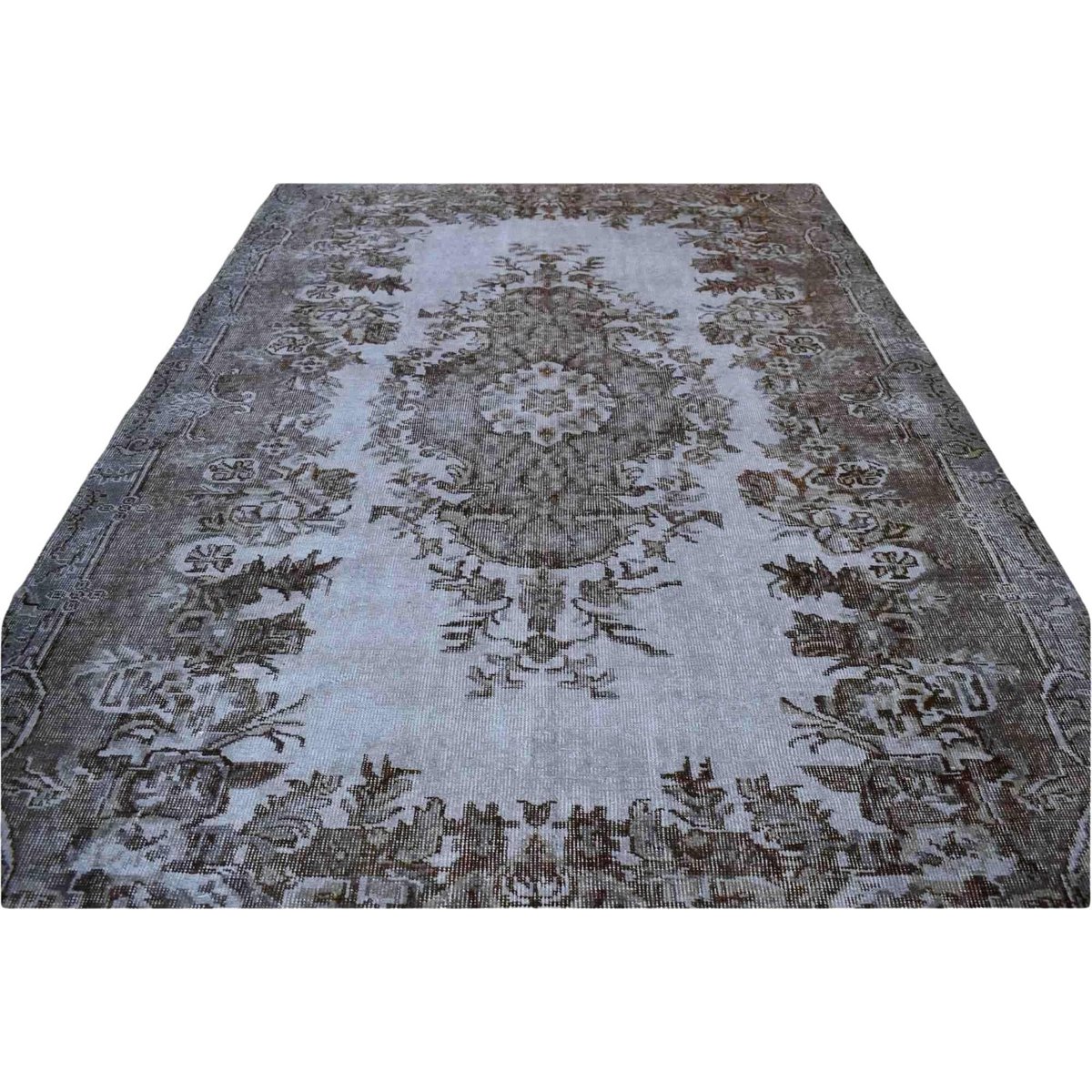 Vintage vloerkleed blauw - 280x174 cm - HANDGEMAAKT
