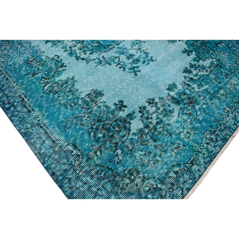 Turquoise vintage vloerkleed - 200x112 cm - HANDGEMAAKT