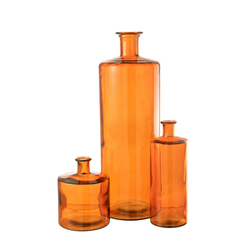 J-Line vaas Wijd - glas - orange - large