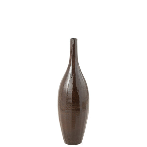 J-Line Vaas Fles Terra Blinkend Bruin Medium