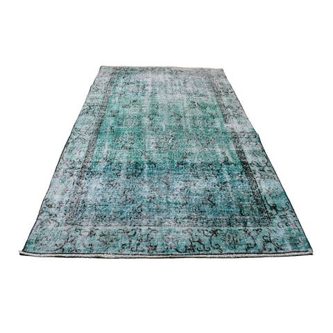 Turquoise vintage vloerkleed - 198x114 cm - HANDGEMAAKT