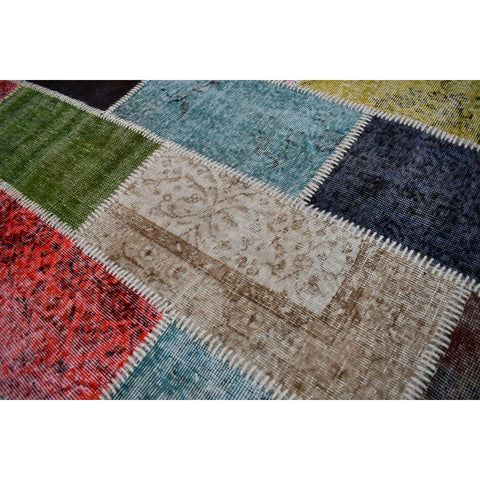 Vintage patchwork vloerkleed - 190x120 cm - HANDGEMAAKT