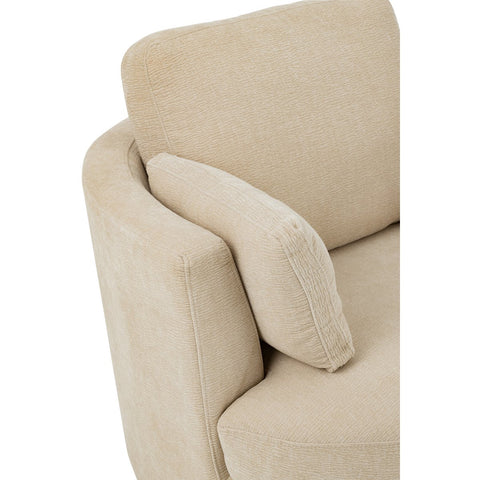 J-Line Loungestoel Swiv Populierenhout/Schuime Beige